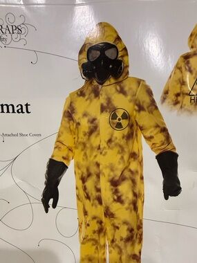 Underwraps Men’s Yellow Biohazard Hazmat Costume with Hood